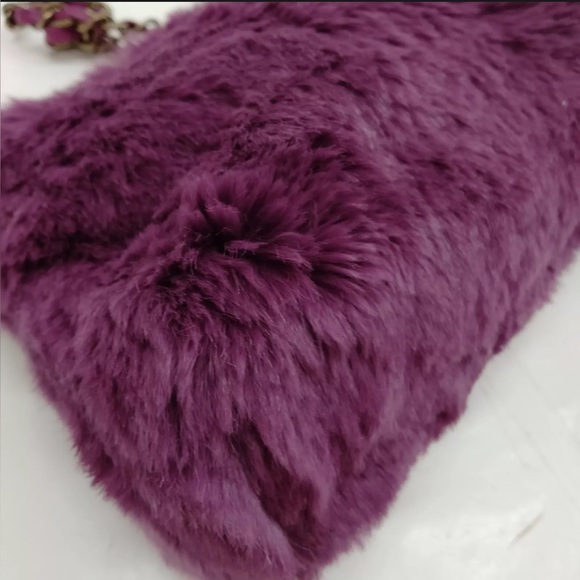 Chanel Coco Mark Purple Fur Shoulder Bag - Picture 9 of 15